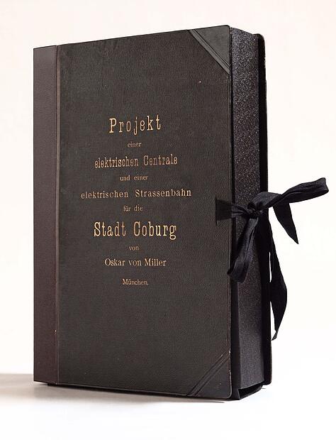 Angebot für Elektrizitätswerk und Straßenbahn von Oskar von Miller für die Stadt Coburg aus dem Jahr 1900.