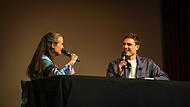 Tanja Kinkel (l.) und Constantin Schreiber verstanden sich auf der Bühne des Bamberger Literaturfestivals blendend.