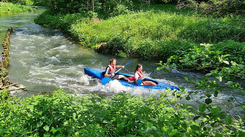 Florian Wallner und Katja Gottwald an der ersten Stromschnelle.