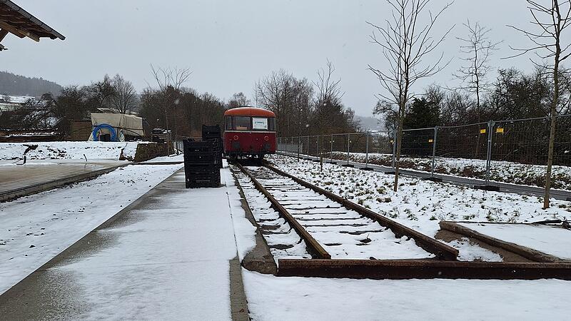 Gleispark Rupboden am Bahnradweg der fr&uuml;heren Sinntalbahn