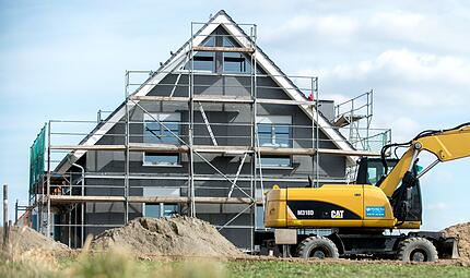 Baustelle eines Einfamilienhauses