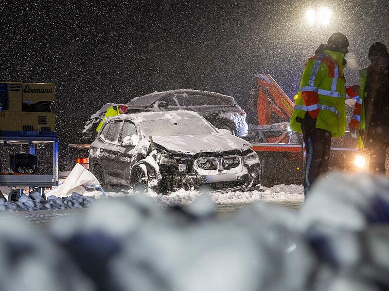 Schneefall in Bayern