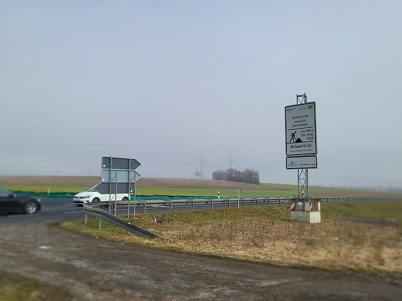 Die B 286 vor Oerlenbach wird bis Juli gesperrt.