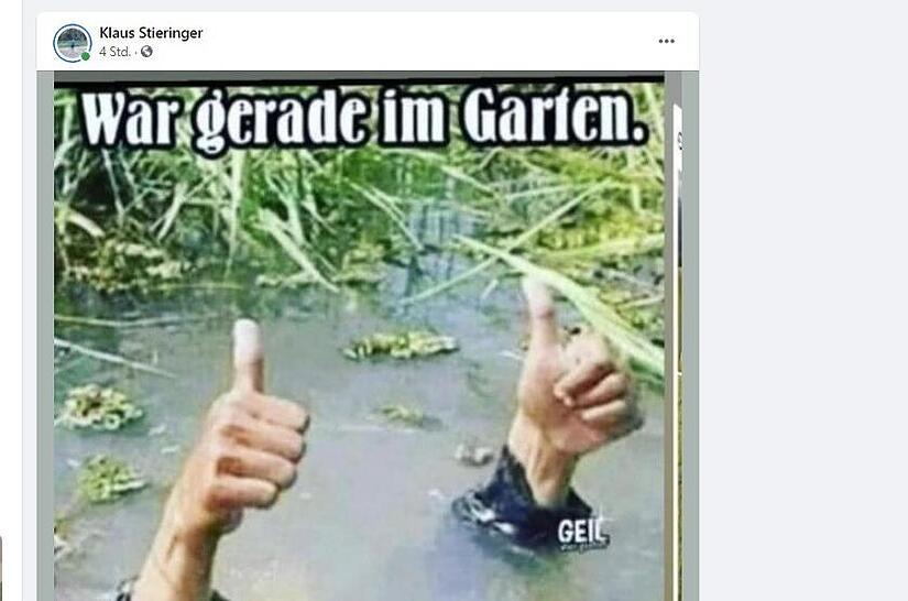 Mit diesem Post meldete sich Klaus Stieringer am Freitag für mehrere Stunden zu Wort.