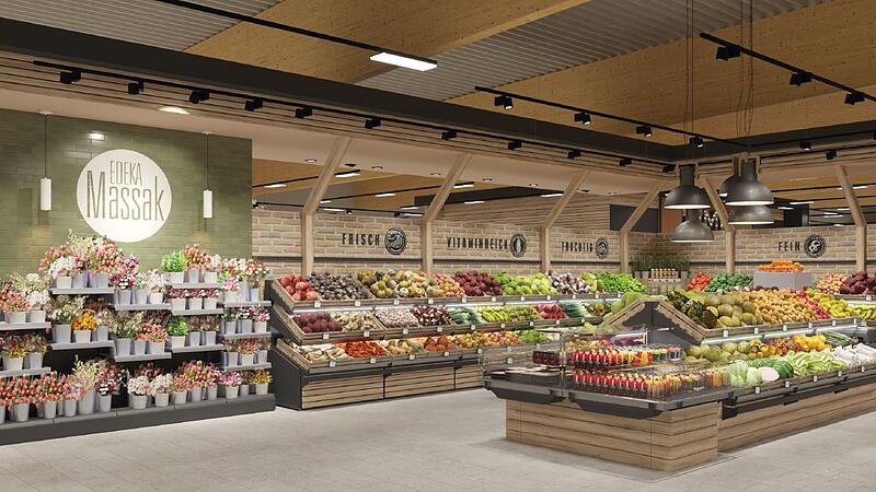 In dem neuen Edeka-Massak in Hallstadt erwartet die Kunden unter anderem eine gro&szlig;e Obst- und Gem&uuml;seabteilung.