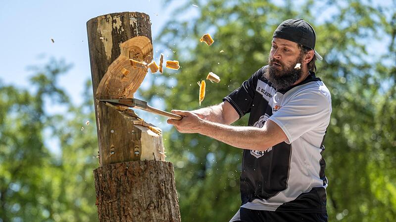 Dietmar Schlesinger in Aktion bei der Disziplin &bdquo;Springboard&ldquo;.