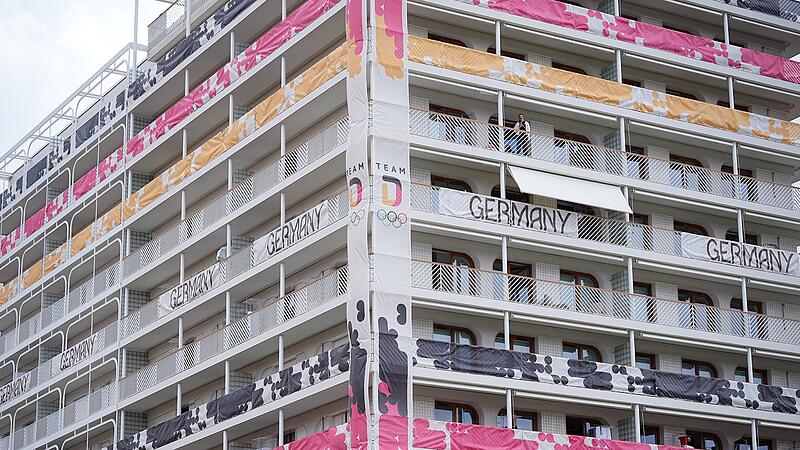 Blick auf die deutsche Unterkunft im Olympischen Dorf der Athleten.