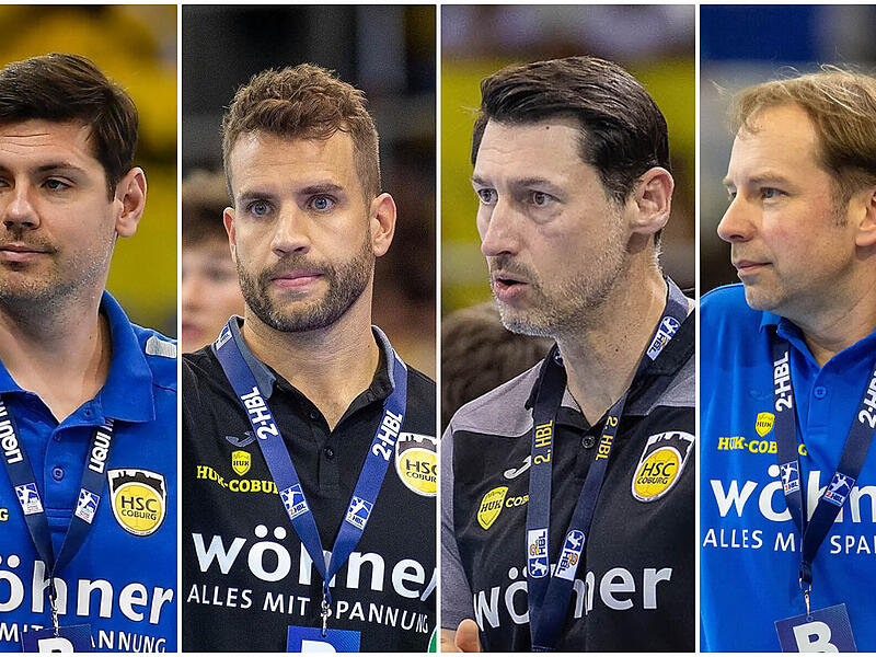 Die Trainer des HSC 2000 Coburg aus diesem Jahrzehnt (von links): Alois Mraz, Brian Ankersen, Anel Mahmutefendic und Jan Gorr Die Trainer des HSC 2000 Coburg aus diesem Jahrzehnt (von links): Alois Mraz, Brian Ankersen, Anel Mahmutefendic und Jan Gorr