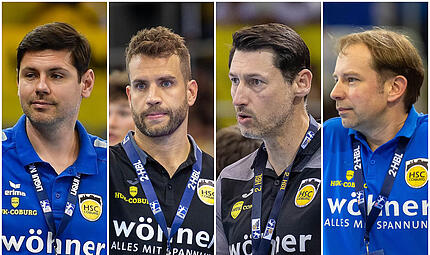 Die Trainer des HSC 2000 Coburg aus diesem Jahrzehnt (von links): Alois Mraz, Brian Ankersen, Anel Mahmutefendic und Jan Gorr Die Trainer des HSC 2000 Coburg aus diesem Jahrzehnt (von links): Alois Mraz, Brian Ankersen, Anel Mahmutefendic und Jan Gorr