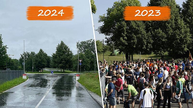 Der sonst belebte Parkplatz war bei str&ouml;mendem Regen v&ouml;llig leer