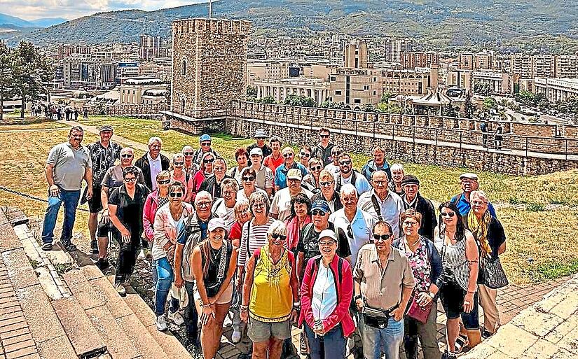 Die Reisegruppe am vorletzten Tag auf der Festung Kale in Skopje.privat Die Reisegruppe am vorletzten Tag auf der Festung Kale in Skopje.privat