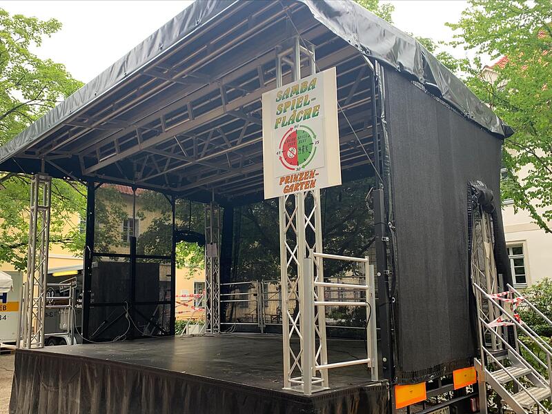 Seit Samstagnachmittag durfte diese B&uuml;hne beim Samba-Festival in Coburg nicht mehr betreten werden.