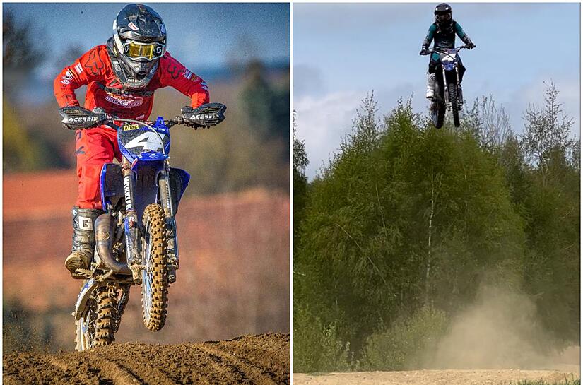 Hannes Lorenz in Aktion: Der Seigendorfer f&auml;hrt bei der deutschen Meisterschaft in der 85-Kubik-Klasse mit.