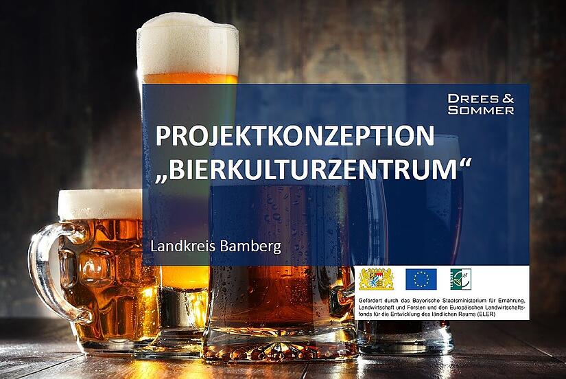 Titelblatt für die 78-seitige Konzeption für das Internationale Bierkulturzentrum im Landkreis Bamberg. Titelblatt für die 78-seitige Konzeption für das Internationale Bierkulturzentrum im Landkreis Bamberg.