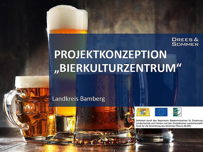Titelblatt f&uuml;r die 78-seitige Konzeption f&uuml;r das Internationale Bierkulturzentrum im Landkreis Bamberg.