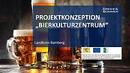 Titelblatt für die 78-seitige Konzeption für das Internationale Bierkulturzentrum im Landkreis Bamberg. Titelblatt für die 78-seitige Konzeption für das Internationale Bierkulturzentrum im Landkreis Bamberg.