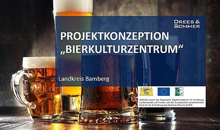 Titelblatt f&uuml;r die 78-seitige Konzeption f&uuml;r das Internationale Bierkulturzentrum im Landkreis Bamberg.