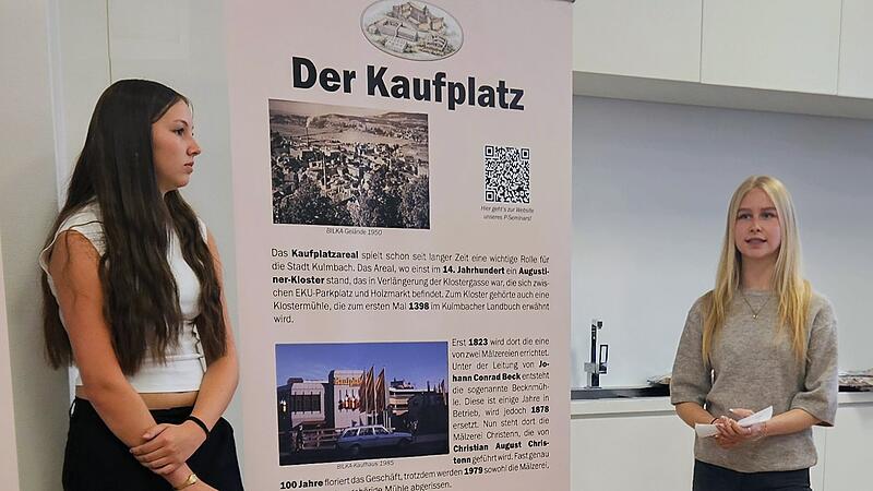 In ihrer Ausstellung in Tourist Information, pr&auml;sentieren die Sch&uuml;lerinnen und Sch&uuml;ler des CVGs, wie sich Nutzung pr&auml;gnanter Orte in Kulmbach &uuml;ber die Zeit ver&auml;ndert hat.