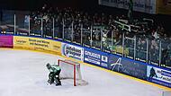 Nico Zimmermann sank nach dem entscheidenden Gegentor zu Boden. Doch seine Höchstadter Teamkollegen und die Fans bauten den Goalie schnell auf.