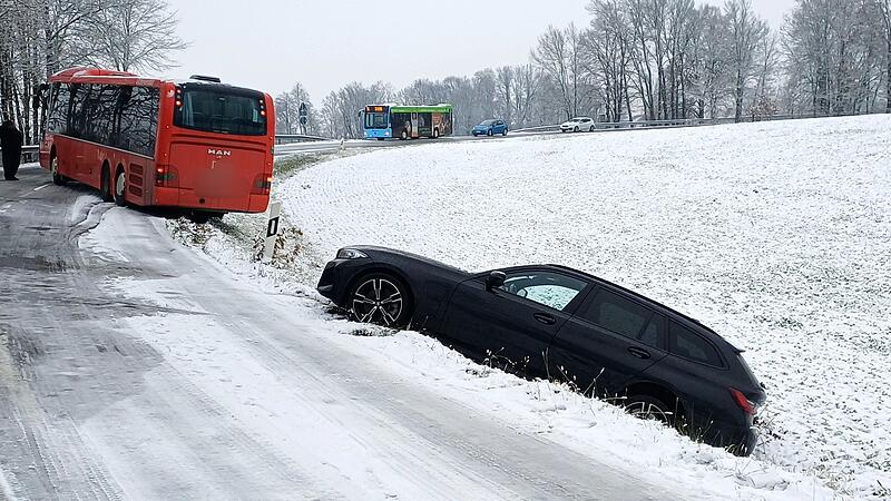 Unfälle auf glatten Straßen in der Region von Passau