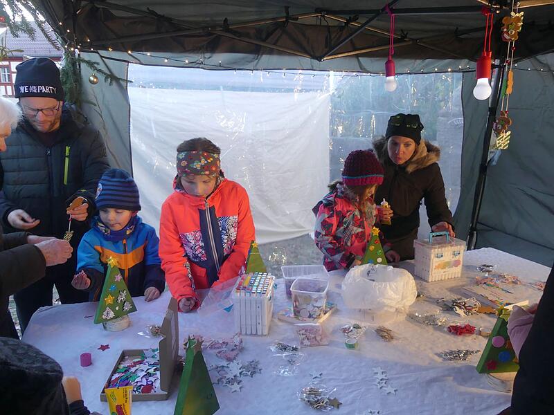 Beim Förderverein Kiga Hannberg durften die Kinder basteln
