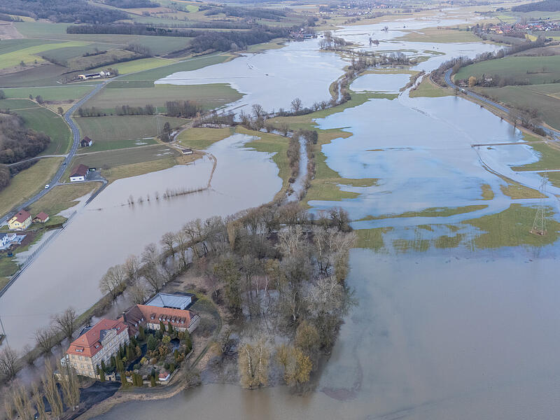 Hochwasser bei Busendorf und Gleusdorf Hochwasser bei Busendorf und Gleusdorf