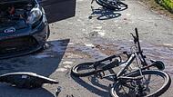 Fahrradfahrer von Auto erfasst