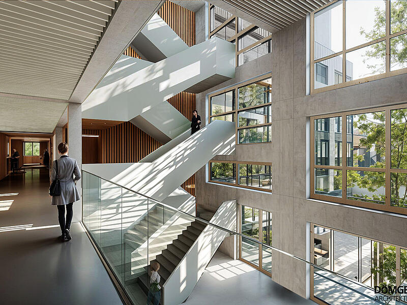 Hell, luftig und repr&auml;sentativ soll das Atrium im neuen H&ouml;chstadter Landratsamt werden.