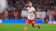 Zauber-Tor per Freistoß: Leipzigs Kapitän und Franke David Raum erzielte das 3:1 für seinen Rasenballsport.