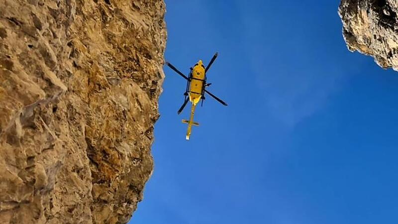 Ein Hubschrauber der Bergwacht.