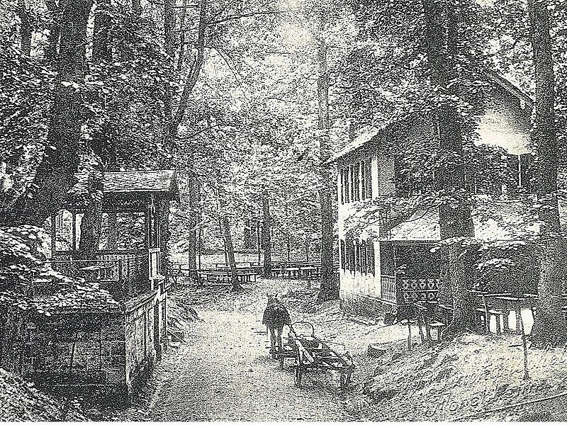 Dieses historische Foto aus dem Buch von Reinhold Glas zeigt: Neben dem Pferdefuhrwerk vor dem Wei&szlig;-Tauben-Keller bleibt genug Platz, damit ein zweites Fuhrwerk vorbei kommt.