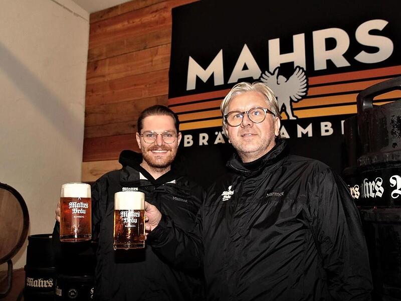 Johann Michel  (links) und Anton Antunovic  führen die Mahrs-Bräu.