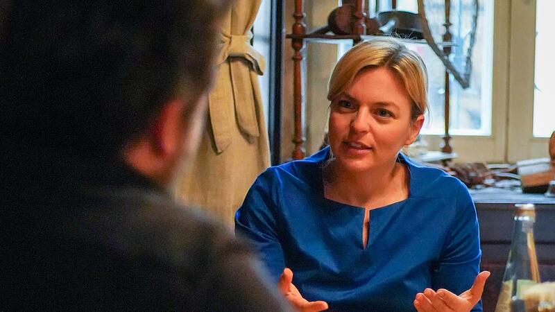 Katharina Schulze im Gespr&auml;ch mit dem Redaktionsleiter der Bayerischen Rundschau, Martin Kreklau.