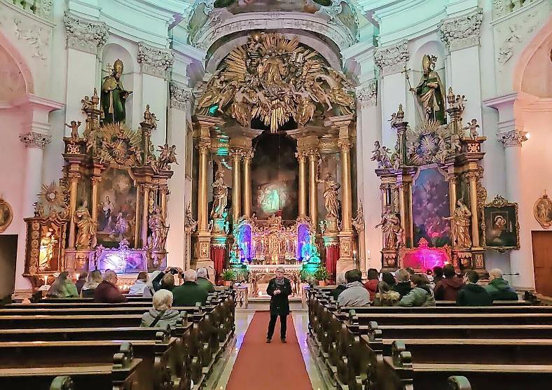 Die Klosterkirche Banz ist bei einer Nachtführung zu erleben.
