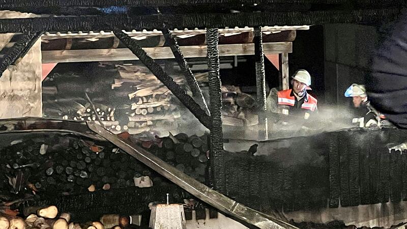 Die Feuerwehrleute konnten beim Brand eines Holzunterstandes in Willanzheim ein &Uuml;bergreifen des Feuers auf die direkt angrenzenden Geb&auml;ude verhindern.&nbsp;