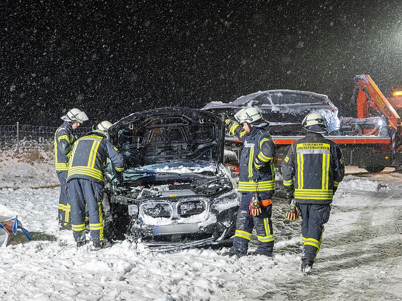 Schneefall in Bayern