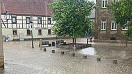 Der Stenayer Platz wurde ebenfalls &uuml;berschwemmt.