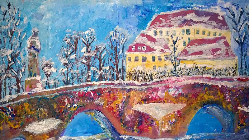 W&uuml;nsche darf man zu Jahresbeginn haben. So wie Johannes Laubinger, der dieses Bild f&uuml;r den Adventskalender der H&ouml;chstadter Rotarier gemalt hat. Es zeigt einen ganz besonderen Blick auf die alte Aischbr&uuml;cke und das Schloss in H&ouml;chstadt.