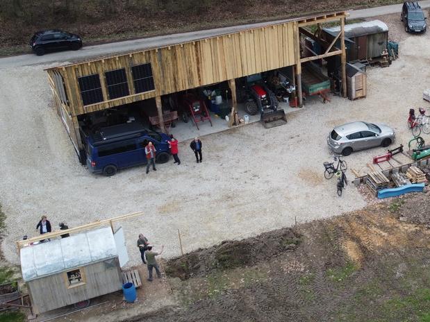 Bei Sauerheim entsteht ein neuer Aussiedlerhof.
