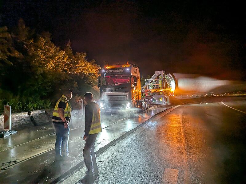 Windradtransport durch Kulmbach
