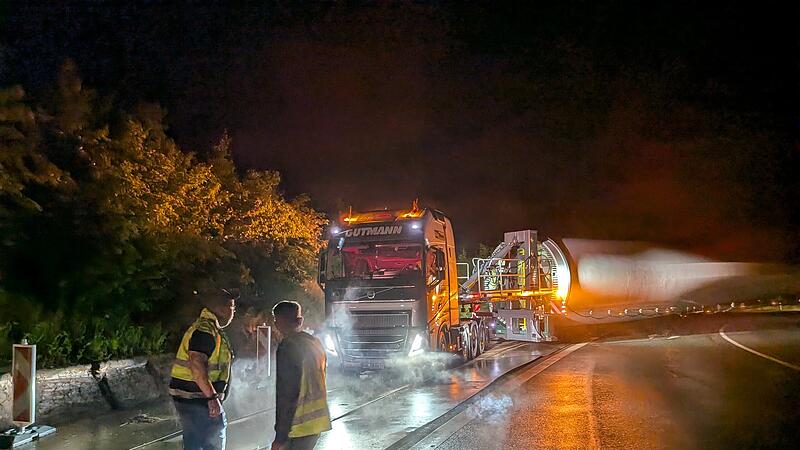 Windradtransport durch Kulmbach