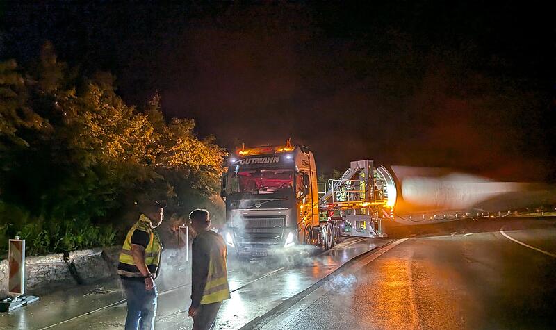 Windradtransport durch Kulmbach
