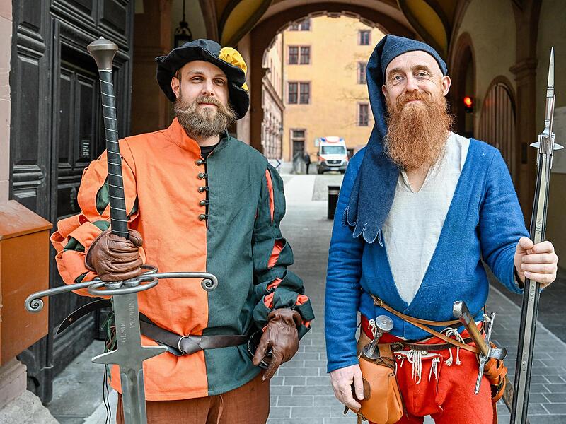 Auch in W&uuml;rzburg wird sich an den Bauernkrieg erinnert, hier beim Festakt  &bdquo;500 Jahre Bauernkrieg&ldquo; im M&auml;rz 2025.