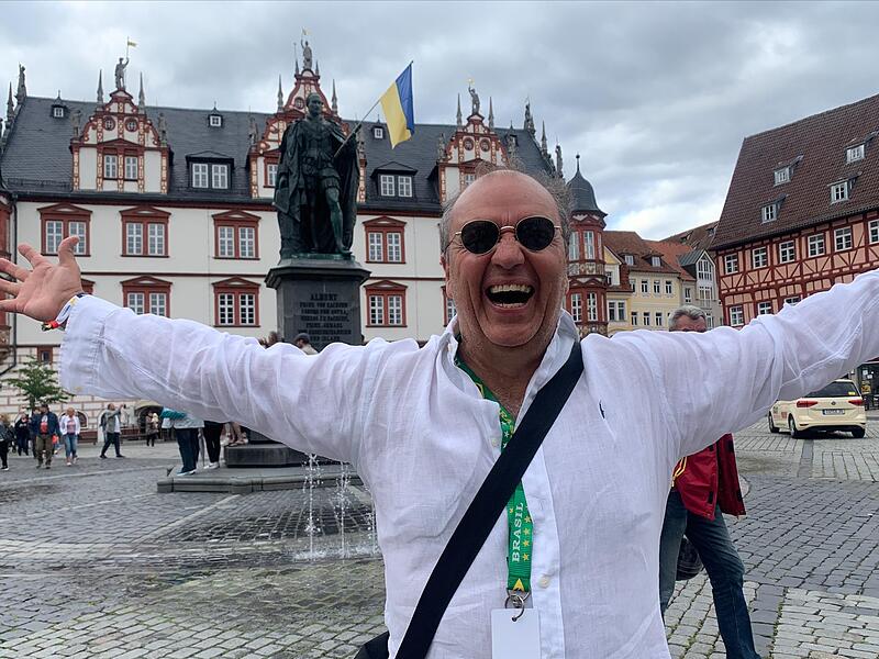 So kennt man ihn: Rolf Beyersdorf, Macher des Coburger Samba-Festivals