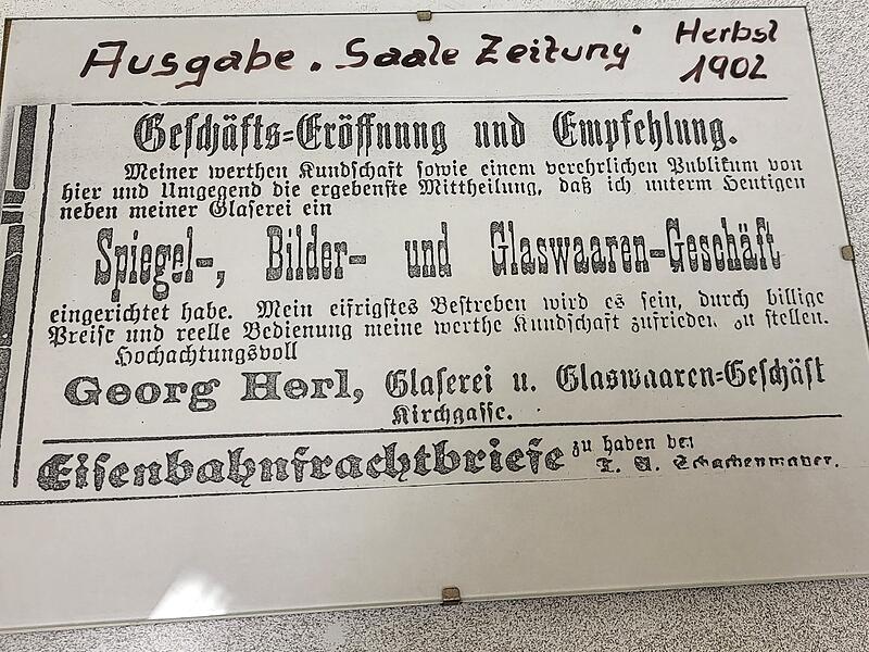 Geschenkehaus Herl in Bad Kissingen: Die Saale Zeitung berichtete schon 1902.
