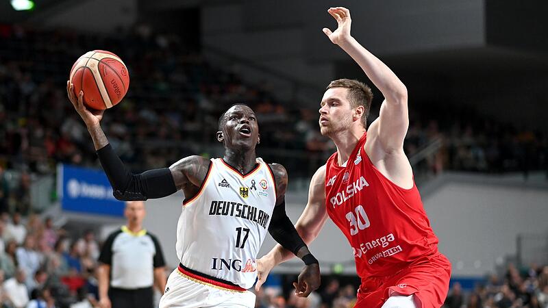 Dennis Schröder (links) zieht gegen den Polen Jakub Garbacz zum Korb und erzielt zwei seiner 38 Punkte. Dennis Schröder (links) zieht gegen den Polen Jakub Garbacz zum Korb und erzielt zwei seiner 38 Punkte.