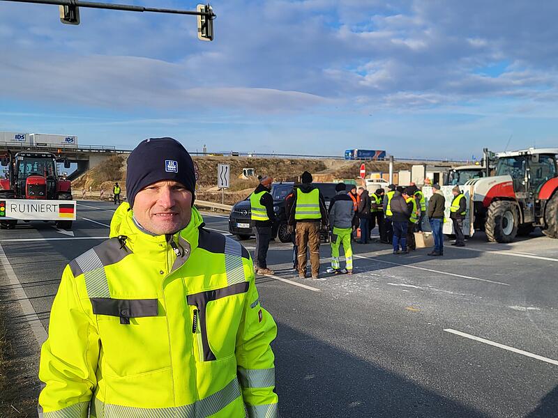 Landwirt Ralf Geyer während einer Protestaktion im Januar 2024. Landwirt Ralf Geyer während einer Protestaktion im Januar 2024.