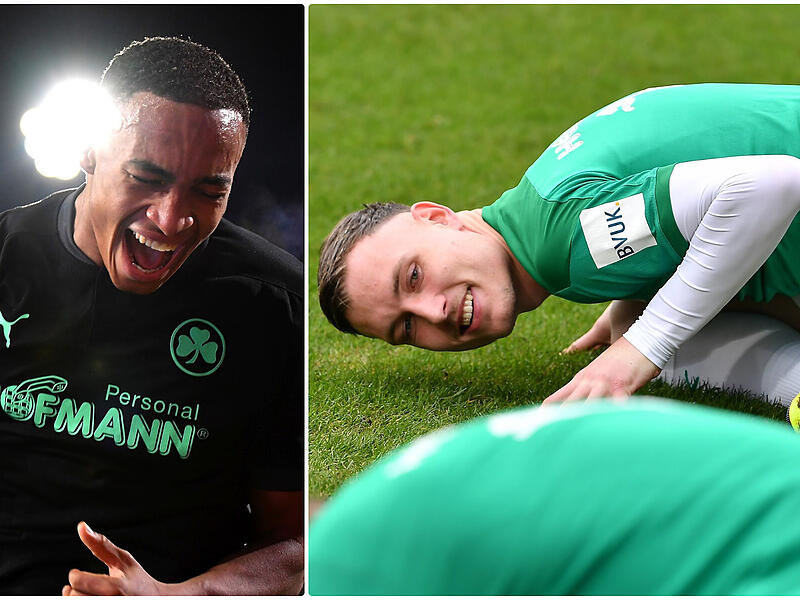 Zwei Franken, ein Team: Jamie Leweling (li.) und David Raum wurden in Nürnberg geboren, liefen gemeinsam für die SpVgg Greuther Fürth auf und sind heute Nationalspieler in der DFB-Elf.