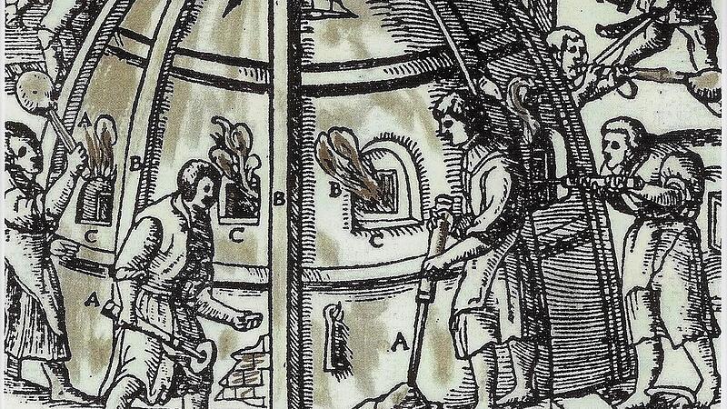 Dieser dreir&auml;umige Schmelzofen sorgte in der Gr&uuml;nderzeit f&uuml;r eine gute Qualit&auml;t des Glases.