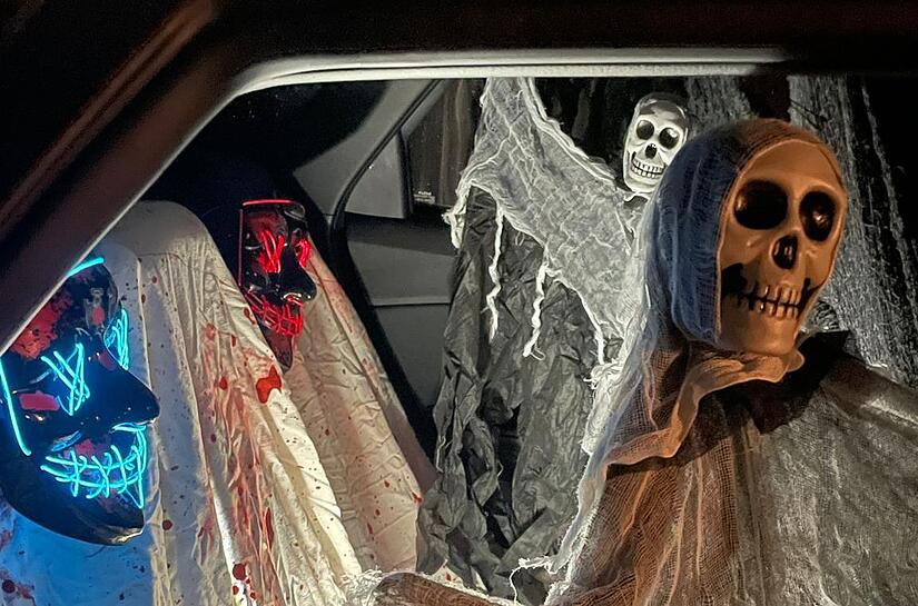 Dieses Auto von Joshua Gabriel ist heute Abend an Halloween unterwegs.Forchheim & Fränkische Schweiz